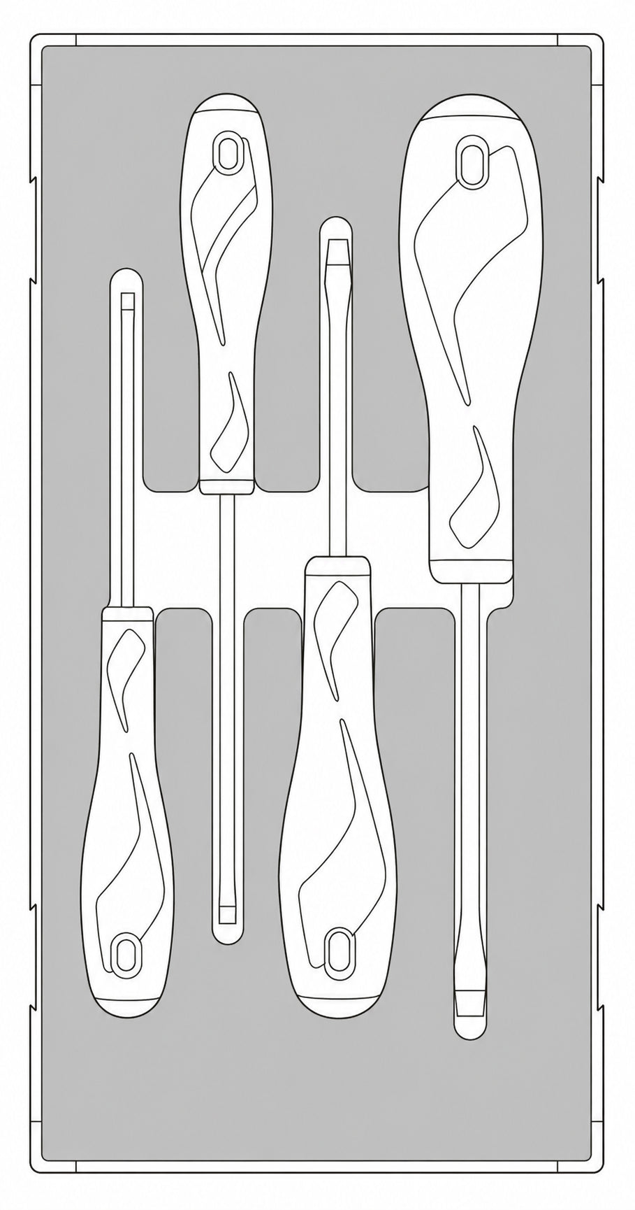 Screwdriver Set Flat FOAM1 4 Pieces