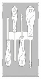 Juego de destornilladores planos Teng Tools FOAM1, 4 piezas — TEAMD04N