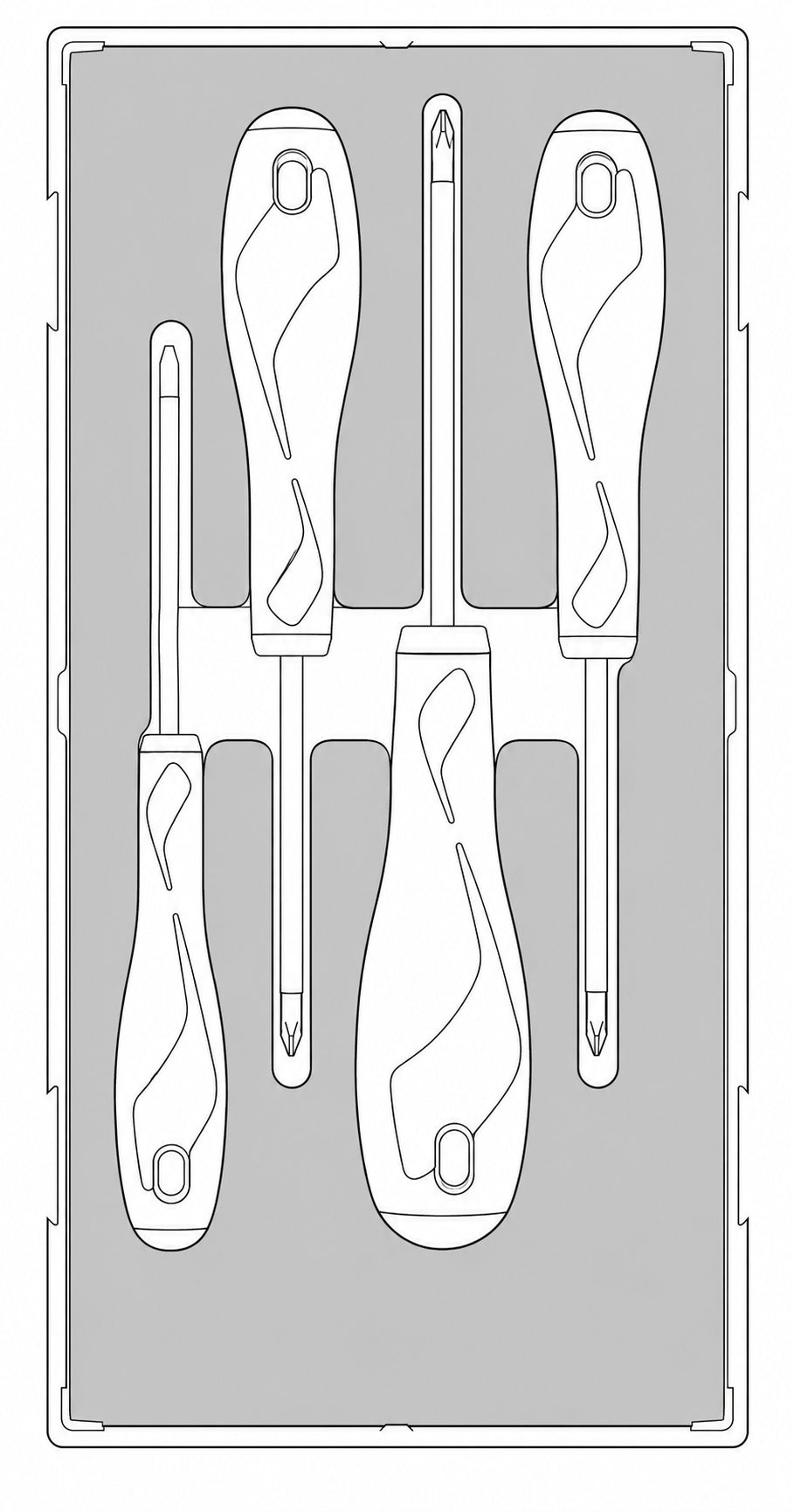 Screwdriver Set PH/PZ FOAM1 4 Pieces