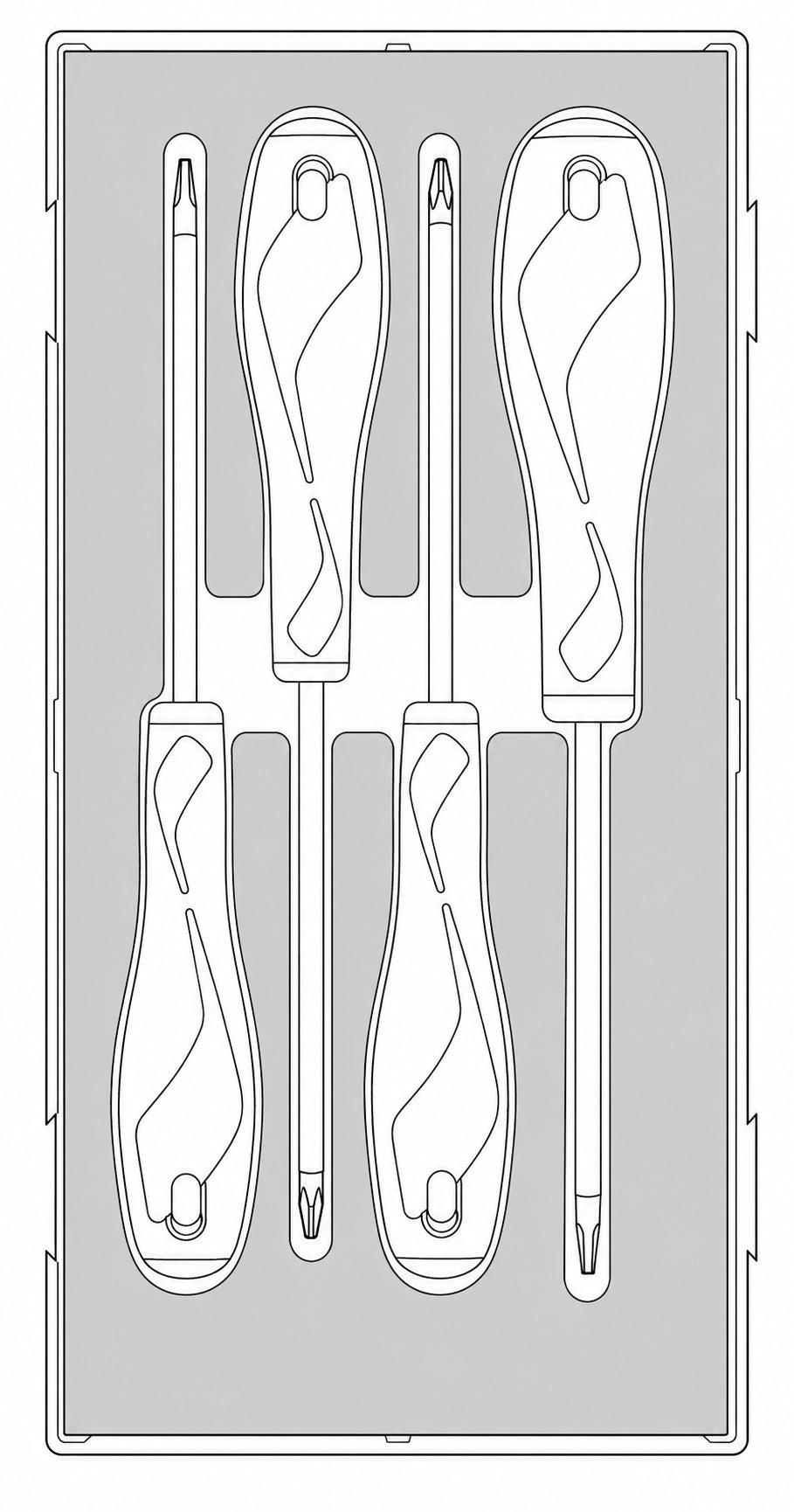 Screwdriver Set TX FOAM1 4 Pieces
