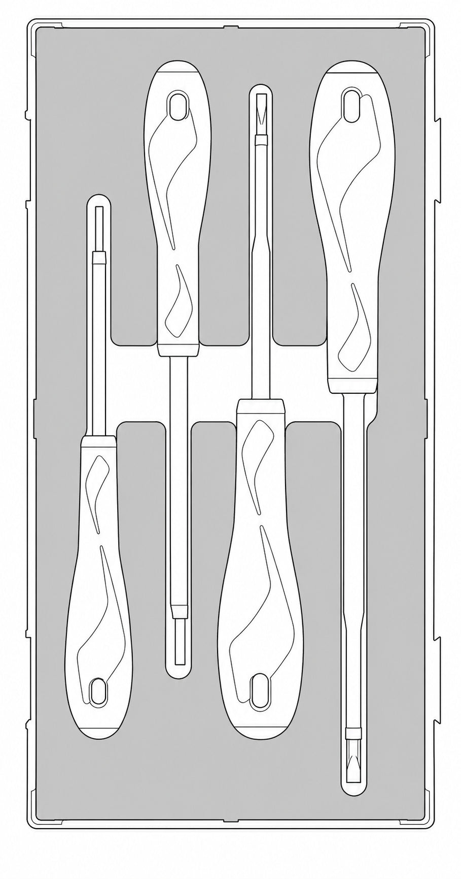 Insulated Screwdriver Set Flat Foam1 4 Pieces