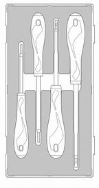 Juego de destornilladores aislados Teng Tools espuma plana 1 de 4 piezas — TEAMDV04N