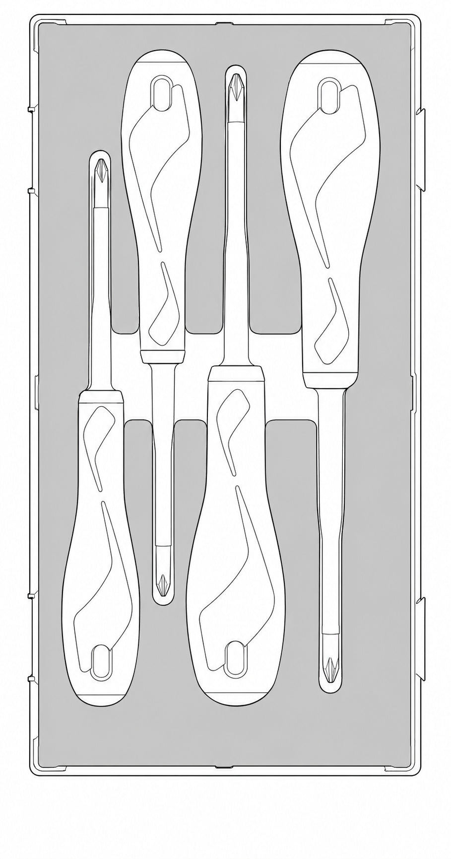Insulated Screwdriver Set Ph/Pz Foam1 4 Pieces