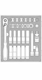 Juego de vasos Teng Tools de 1/2 pulgada, 12 puntas, FOAM2, 27 piezas — TED1227