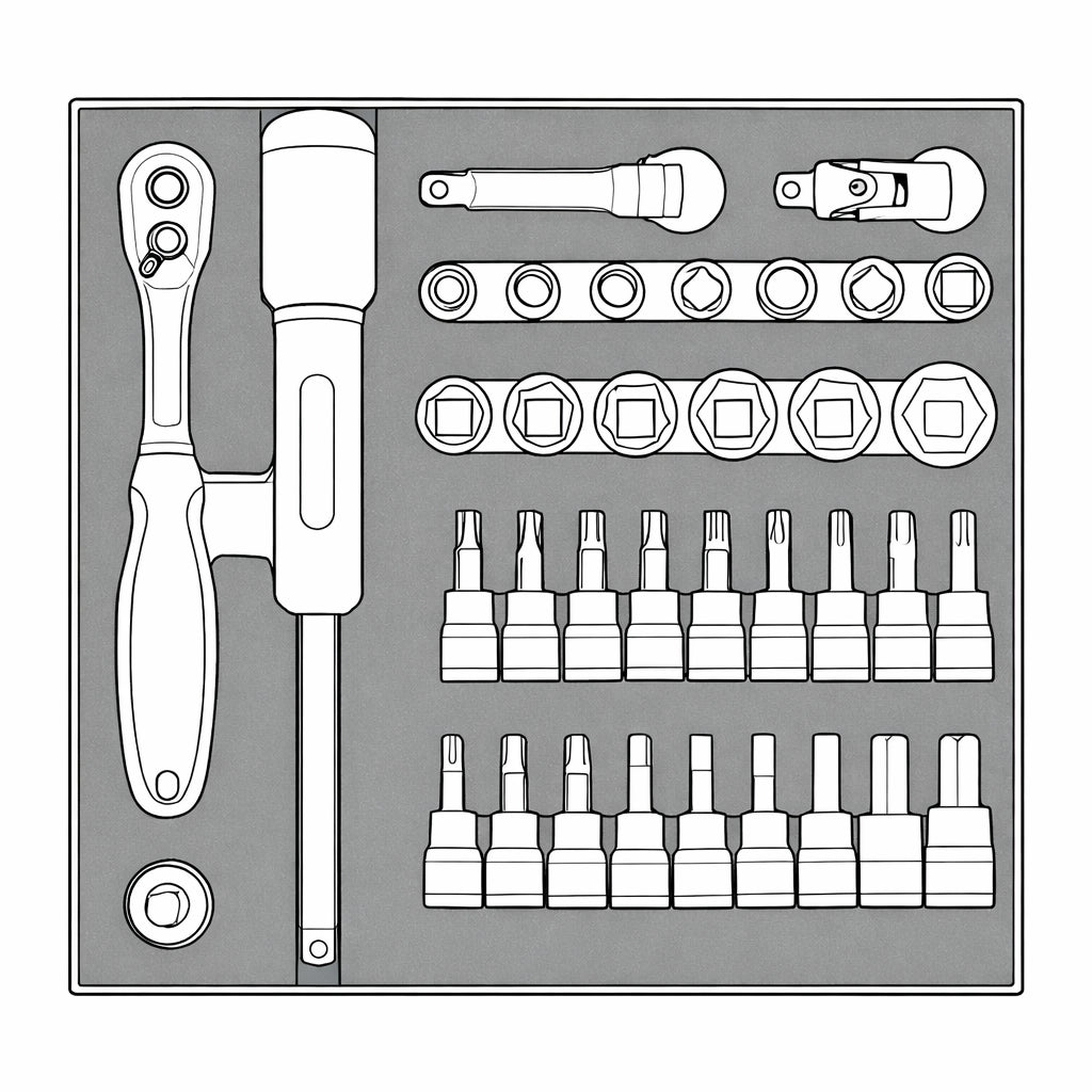 3/8 Socket Set 6 Pt FOAM2 36 Pieces