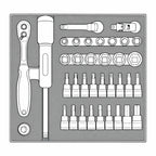 Juego de vasos Teng Tools 3/8, 6 caras, espuma FOAM2, 36 piezas — TED3836