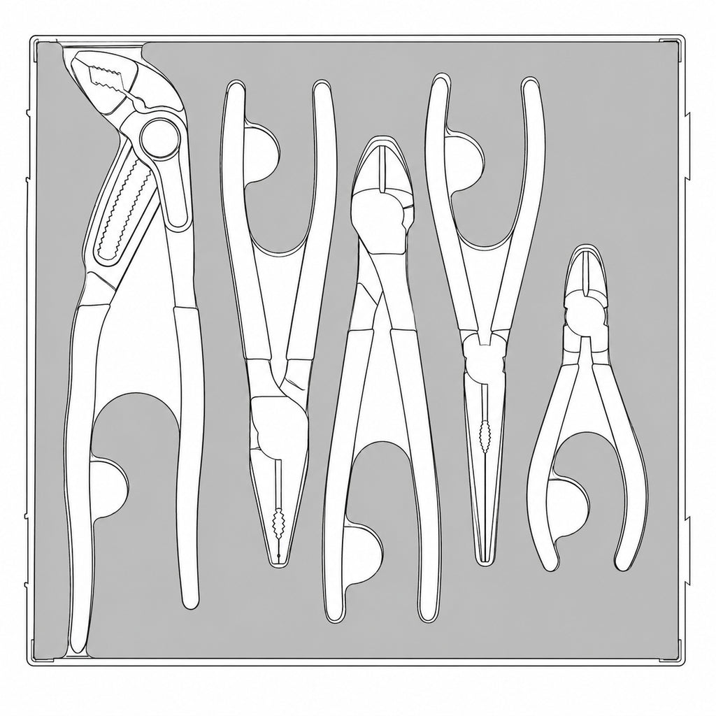 Plier Set Vinyl Grip Q FOAM2 5 Pieces