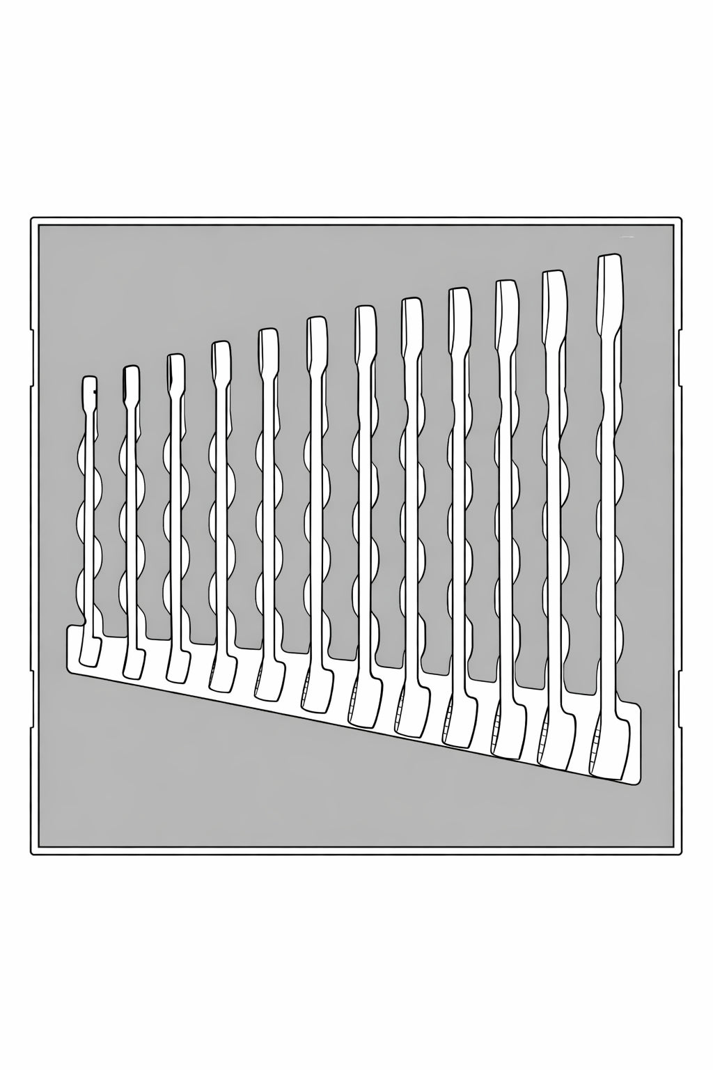 Combination Spanner Set Anti Slip FOAM2 12 Pieces