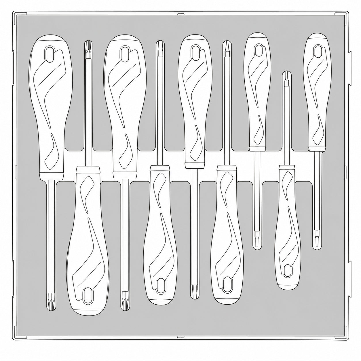 Screwdriver Set TX FOAM2 9 Pieces
