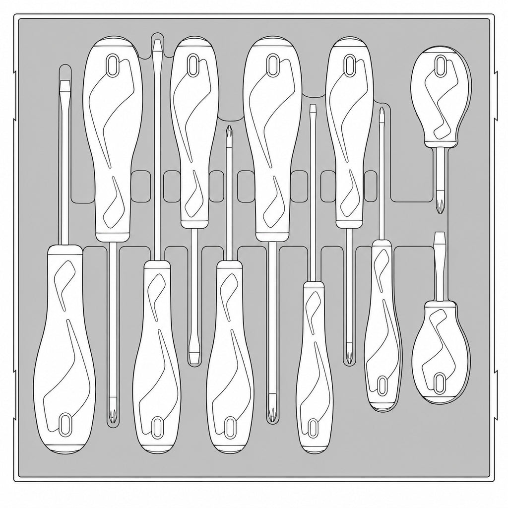 Screwdriver Set Mixed FOAM2 11 Pieces