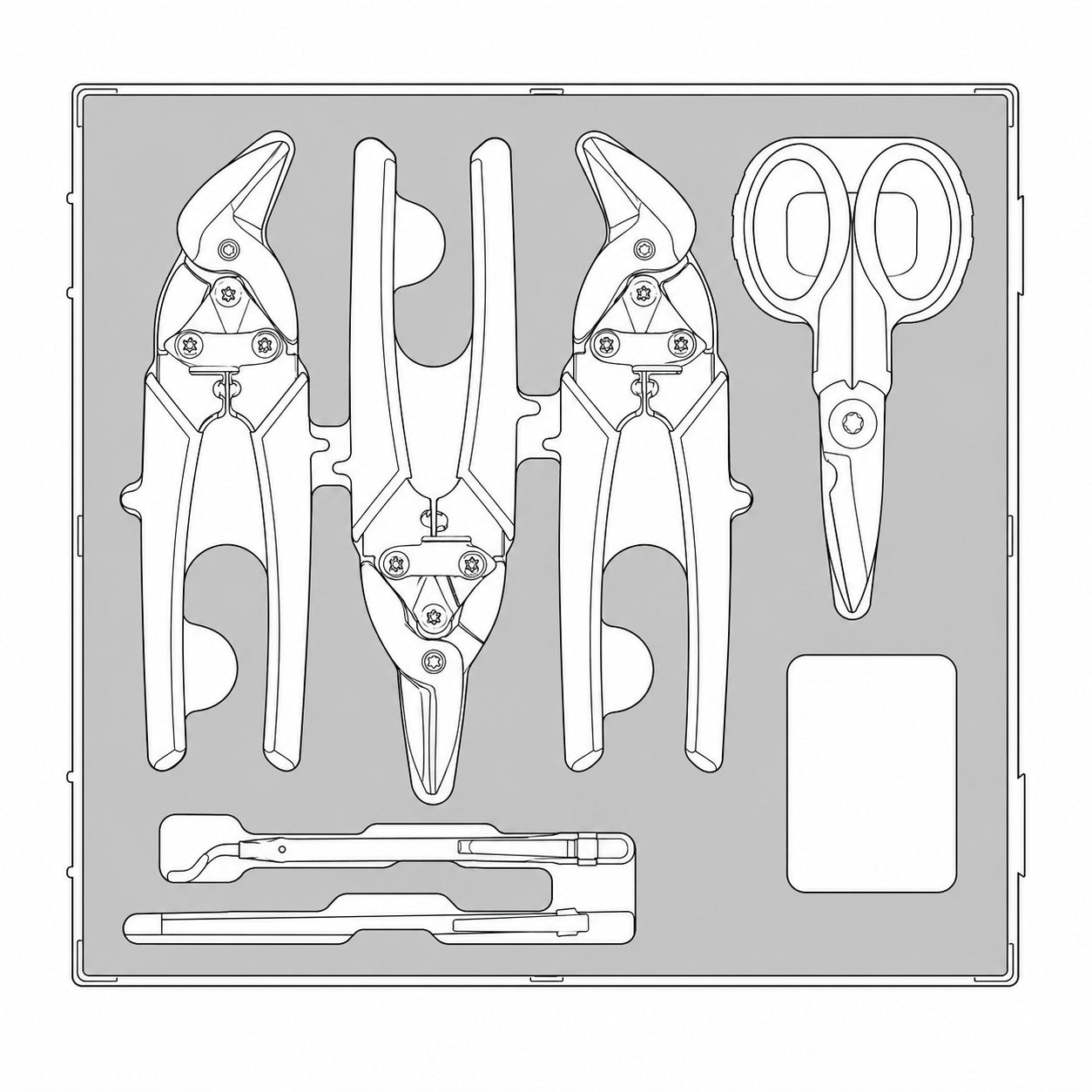 Industrial Cutting Tool Set, 6 Pieces (FOAM2)