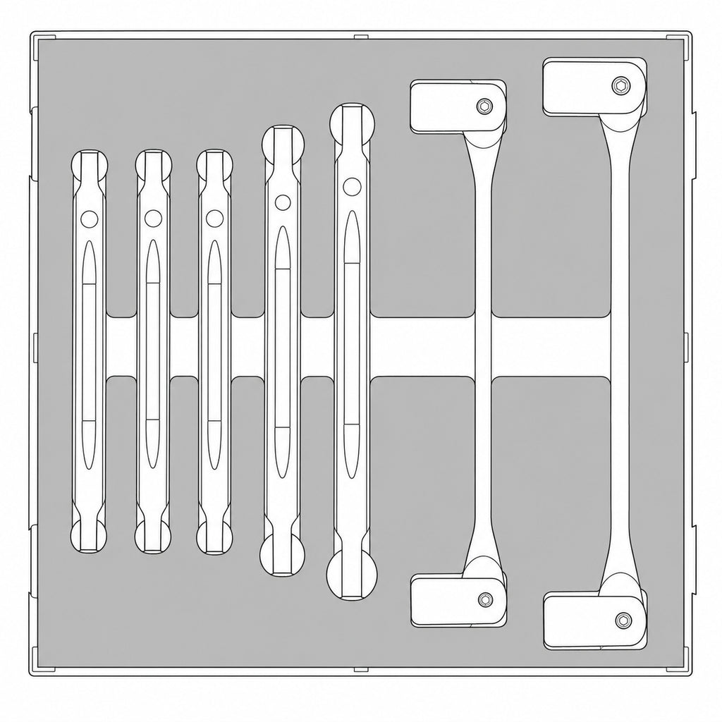 Double Flex Wrench Set FOAM2 7 Pieces