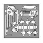 Juego de llaves hexagonales y TX de bola Teng Tools FOAM2, 42 piezas — TEDHT42