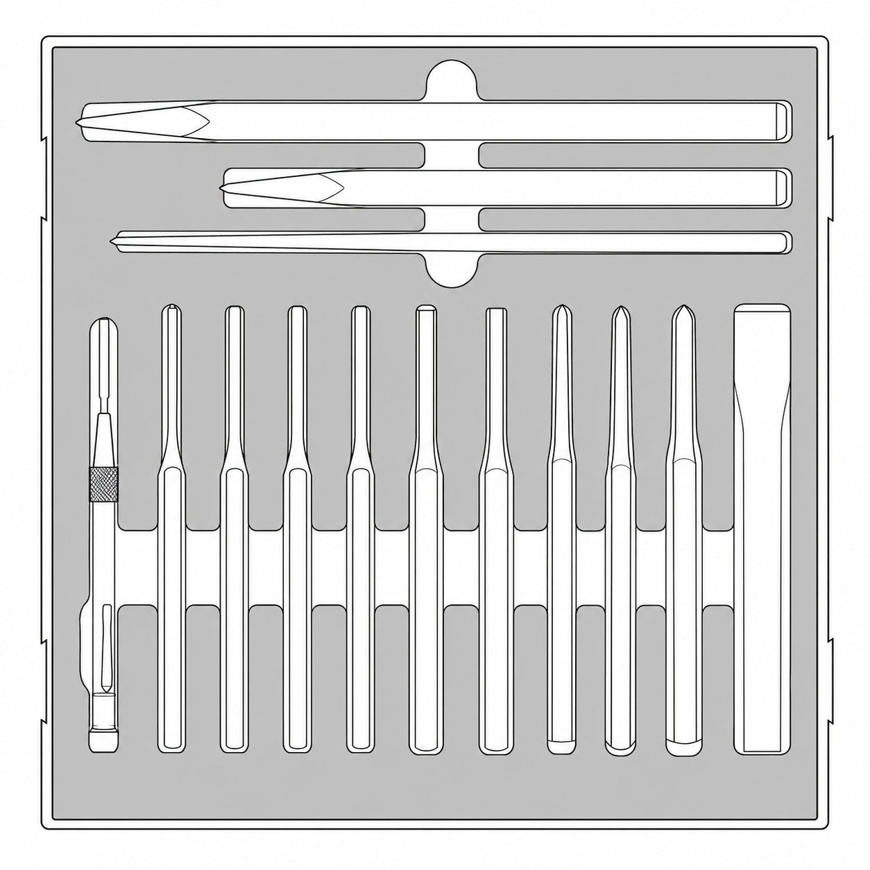 Punch & Chisel Set FOAM2 14 Pieces