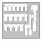 Juego de vasos aislados Teng Tools de 3/8 pulg. Foam2, 18 piezas — TEDV3818