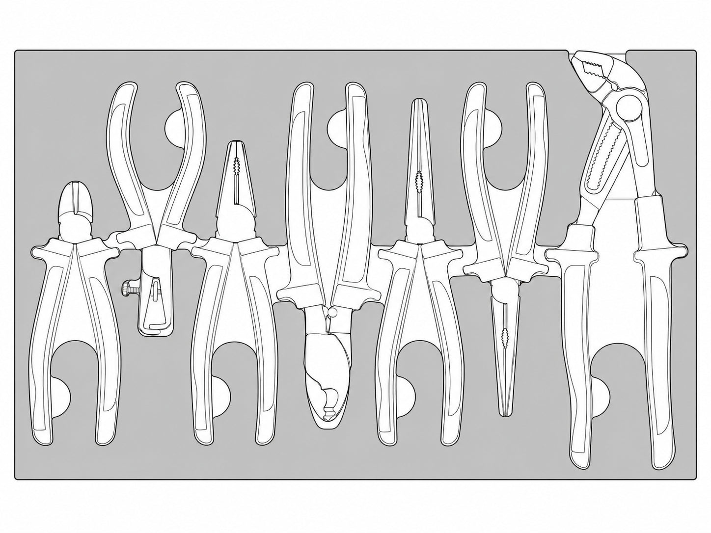 Insulated Plier Set FOAM3 7 Pieces