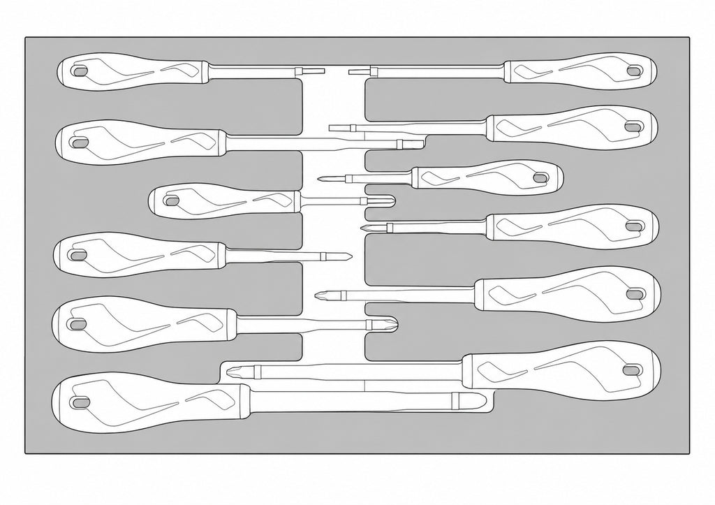 Insulated Screwdriver Set FOAM3 12 Pieces