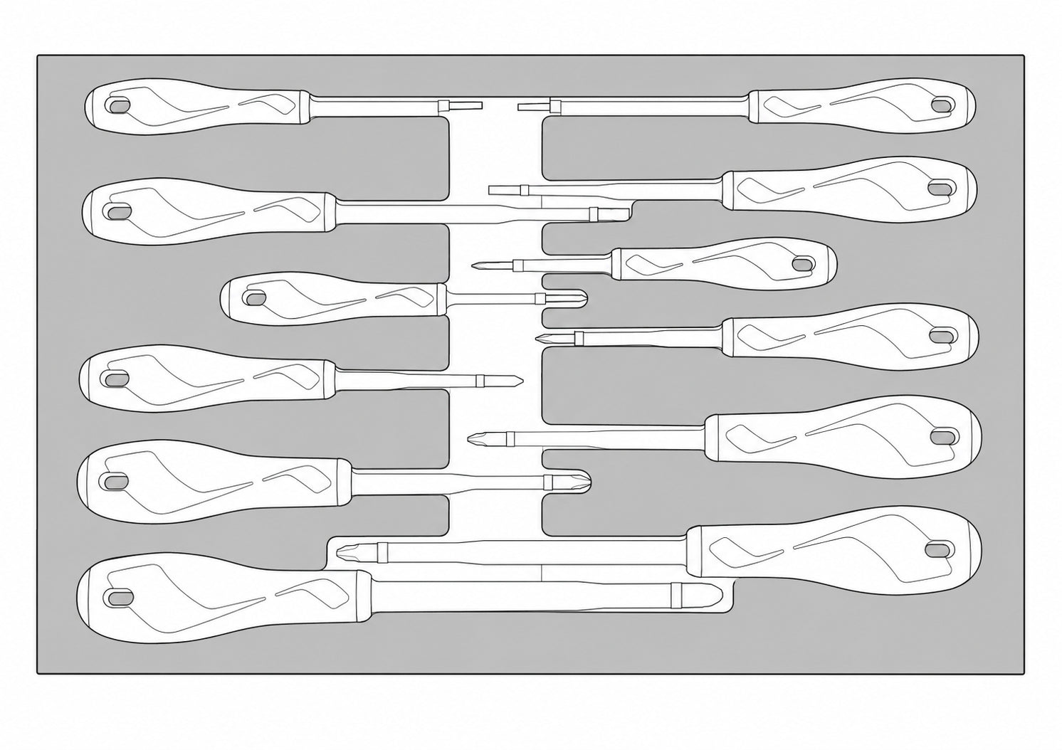 Insulated Screwdriver Set FOAM3 12 Pieces