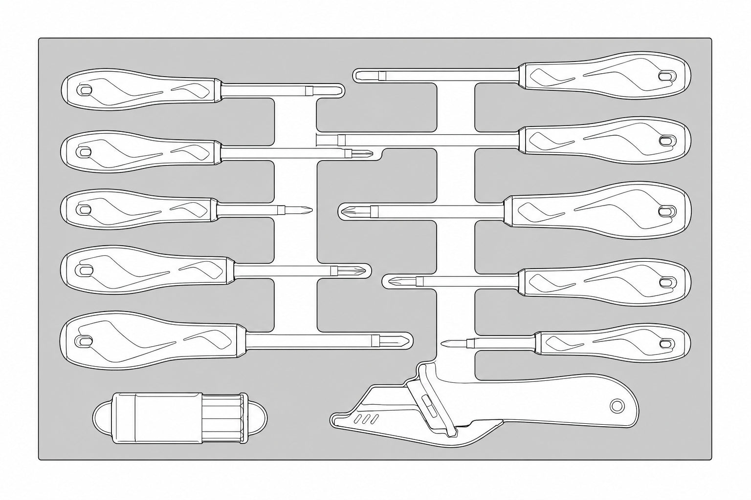 Insulated Screwdriver & Knife Set FOAM3 15 Pieces