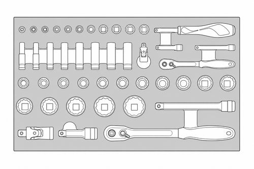 Teng Tools 1/4 & 1/2 Socket Set FOAM3 44 Pieces — TEFSK44