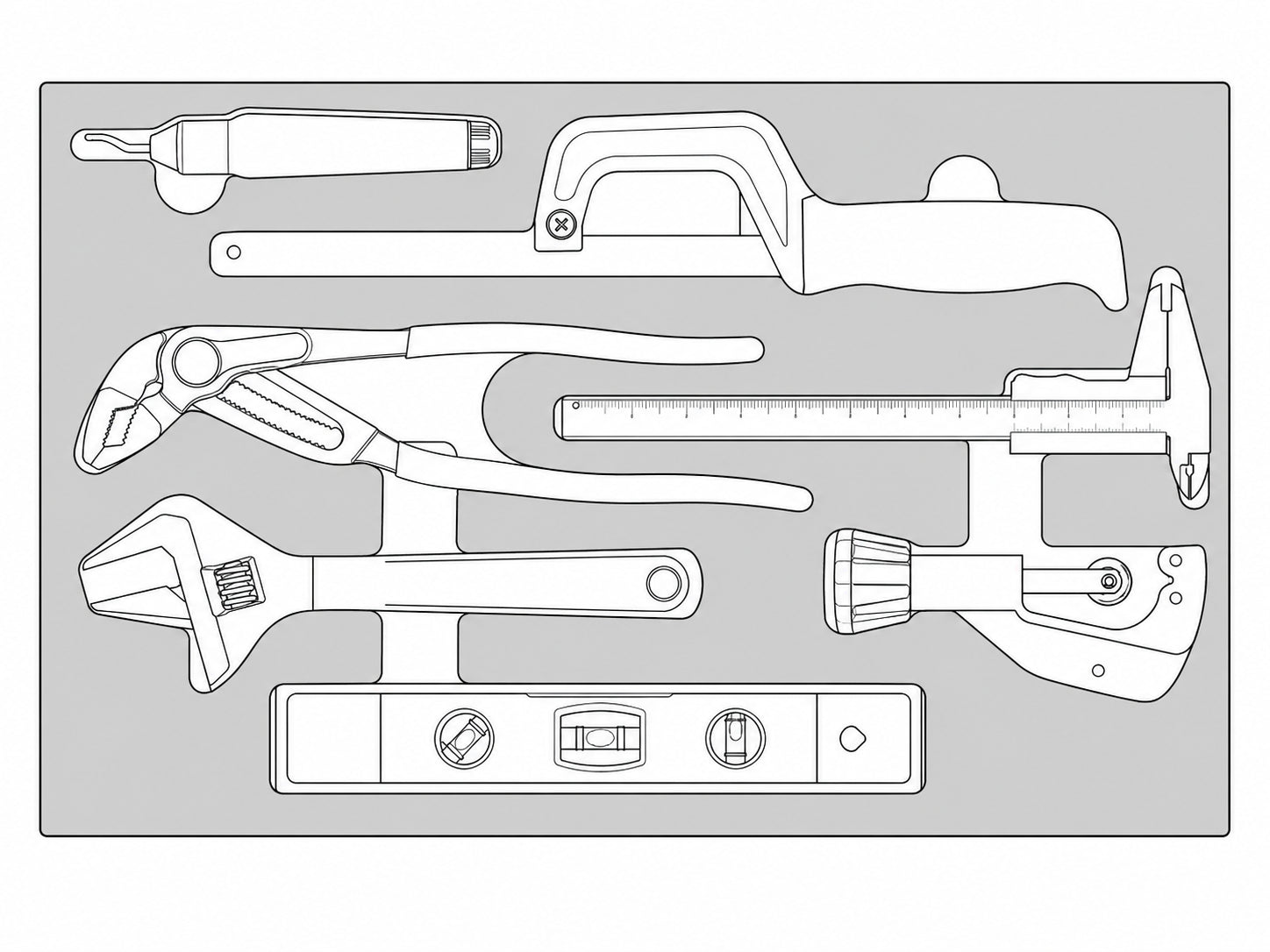 Plumber Tool Set FOAM3 7 Pieces