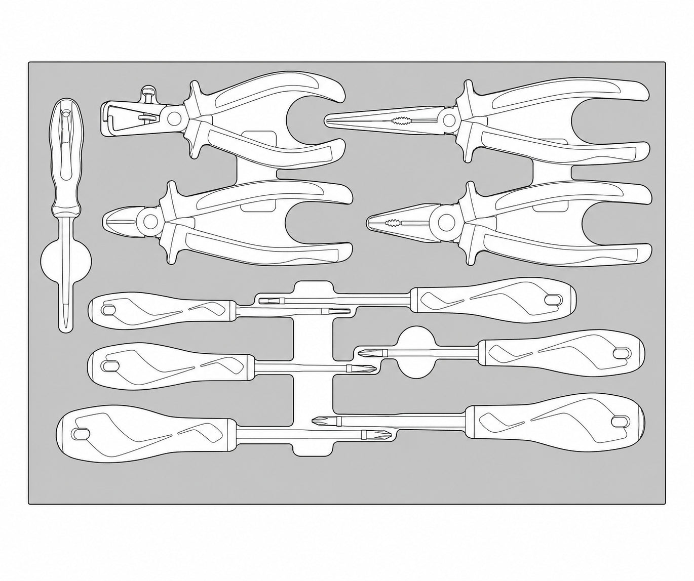 Insulated Plier & Screwdriver Set FOAM3 11 Pieces