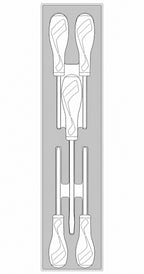 Juego de destornilladores pasantes Teng Tools FOAMX4 de 5 piezas — TEXMDTN