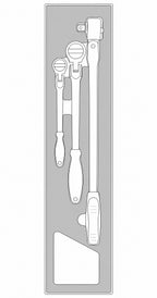 Juego de llaves de carraca de brazo largo con cabezal flexible Teng Tools FOAMX4 3 piezas — TEXRF03