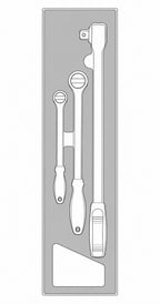 Juego de Llaves de Trinquete de Brazo Largo Teng Tools FOAMX4 de 3 Piezas — TEXRL03