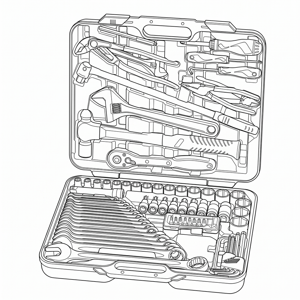 1/2" Drive Heavy Duty Vehicle Socket & Tool Set 105 Pieces