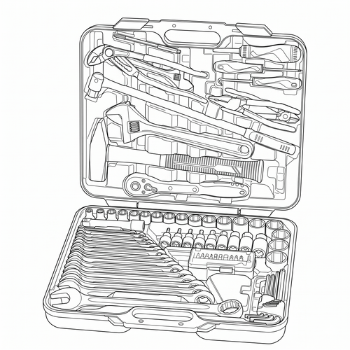 1/2" Drive Heavy Duty Vehicle Socket & Tool Set with Engineers Hammer 105 Pieces