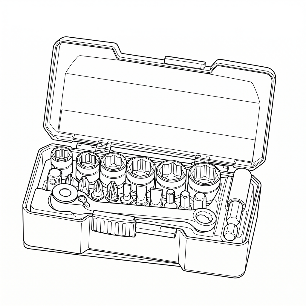 1/4 Drive Socket Set 6pt With Belt Clip 19 Pieces TJ Tray