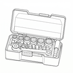 Juego de vasos Teng Tools de 1/4" con clip para cinturón, 19 piezas, bandeja TJ