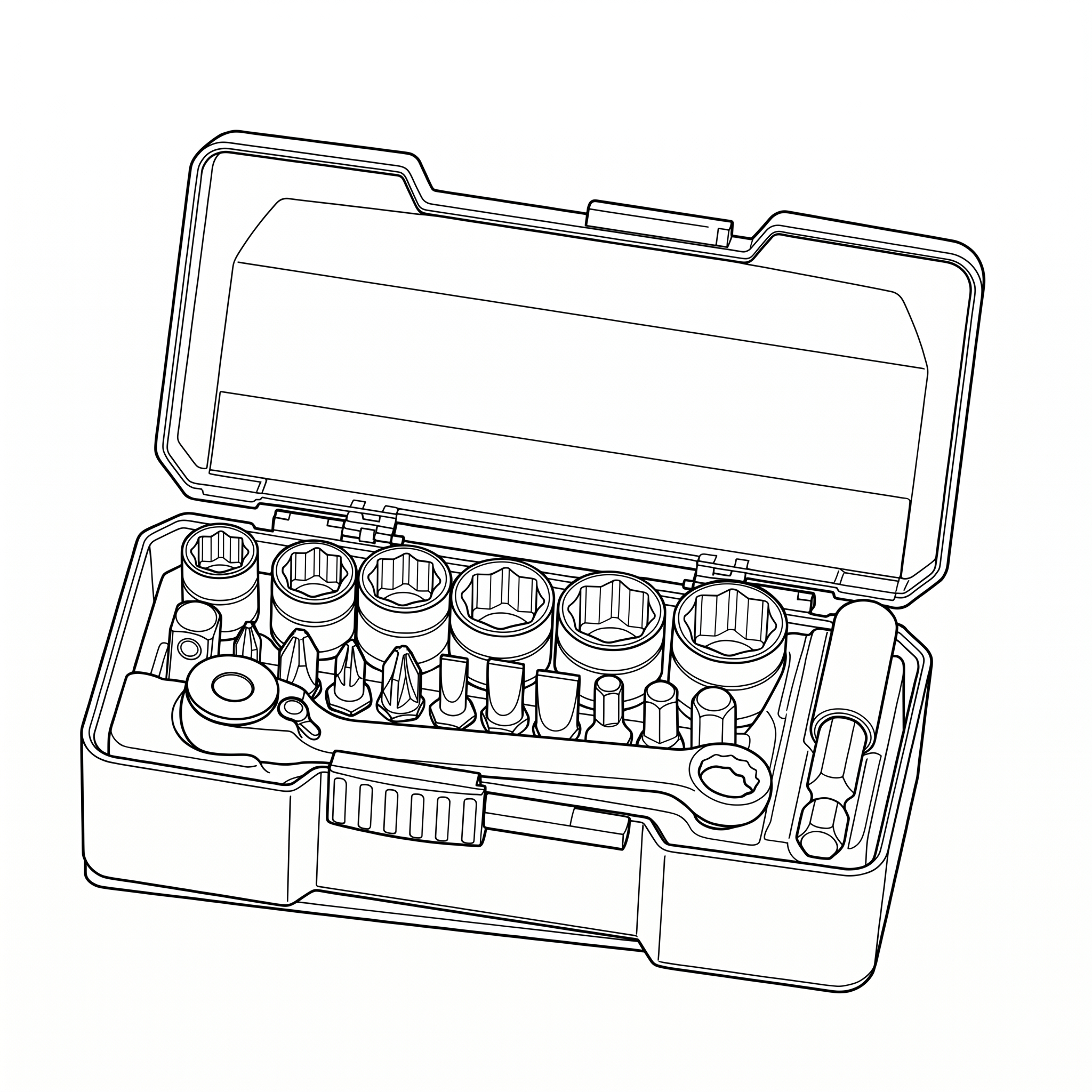 1/4 Drive Socket Set 6pt With Belt Clip 19 Pieces TJ Tray