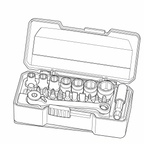 Juego de vasos de 1/4" con clip para cinturón y 20 piezas Teng Tools TJ Tray