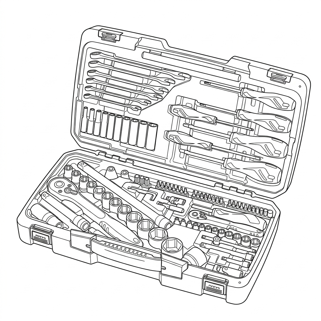 MECCA PRO 1/4 and 1/2" Drive Socket and Tool Set 95 Pieces