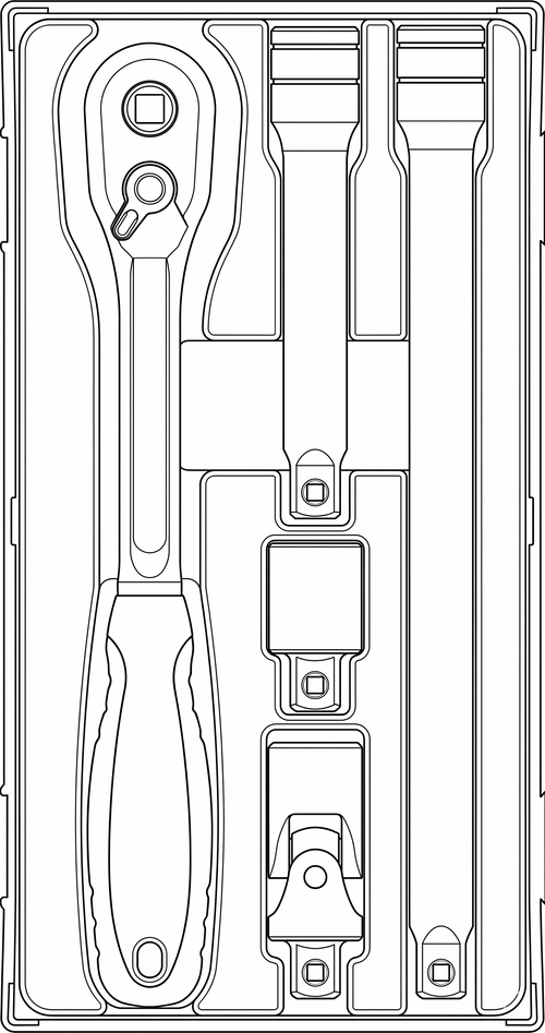 1/2 Ratchet & Accessories Set TT1 5 Pieces