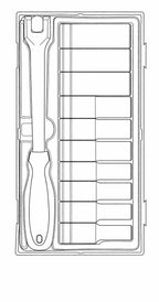 Juego de vasos largos Teng Tools de 1/2" 12 puntas 11 piezas — TT1211