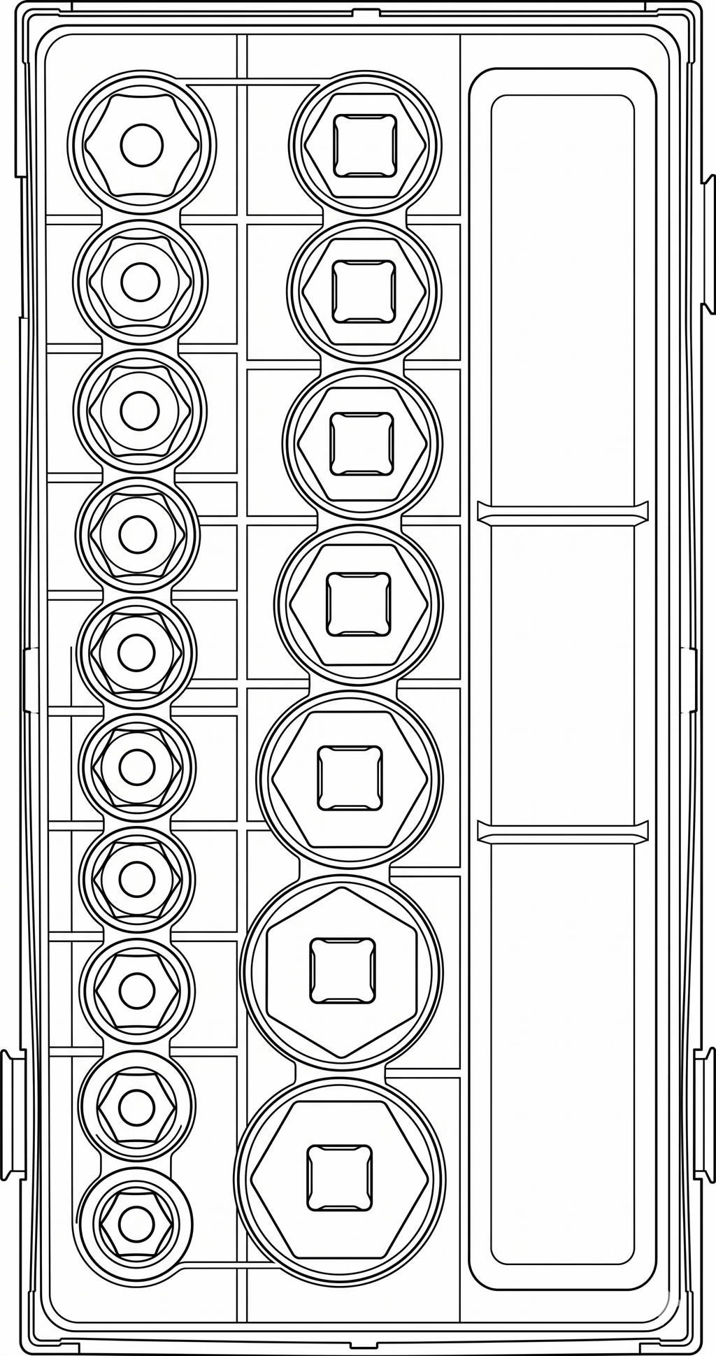 1/2 Socket Set 6 pt TT1 17 Pieces