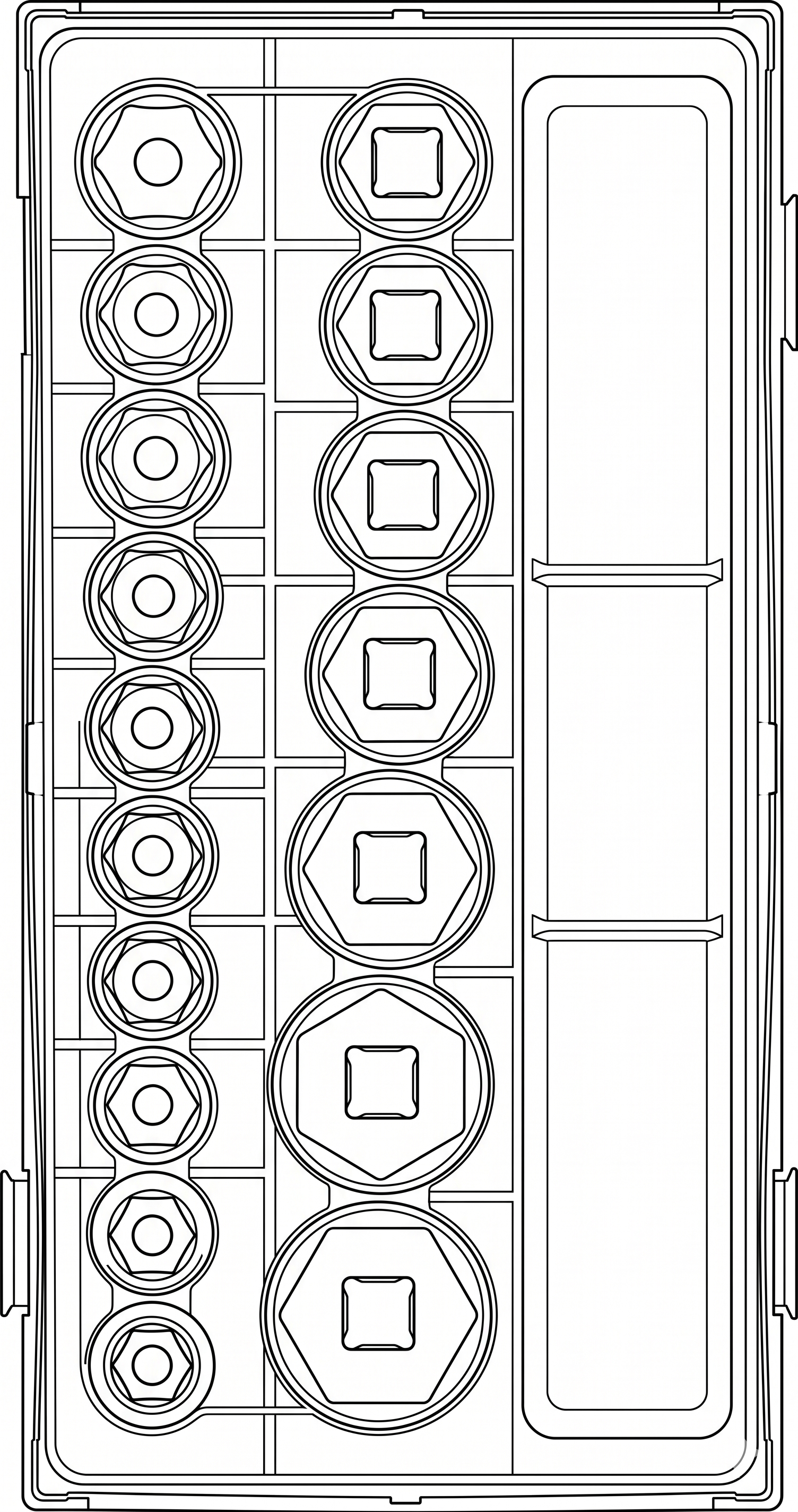 1/2 Socket Set 6 pt TT1 17 Pieces