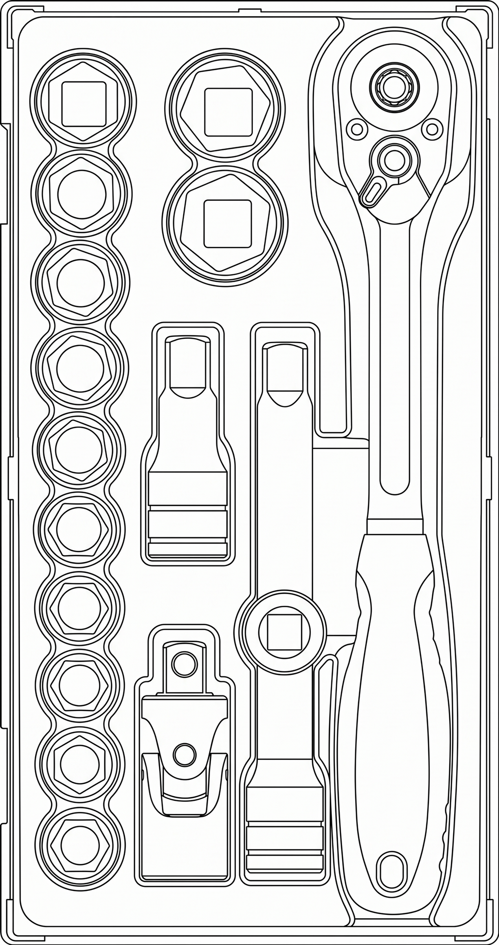 1/2 Socket Set 6 pt TT1 17 Pieces