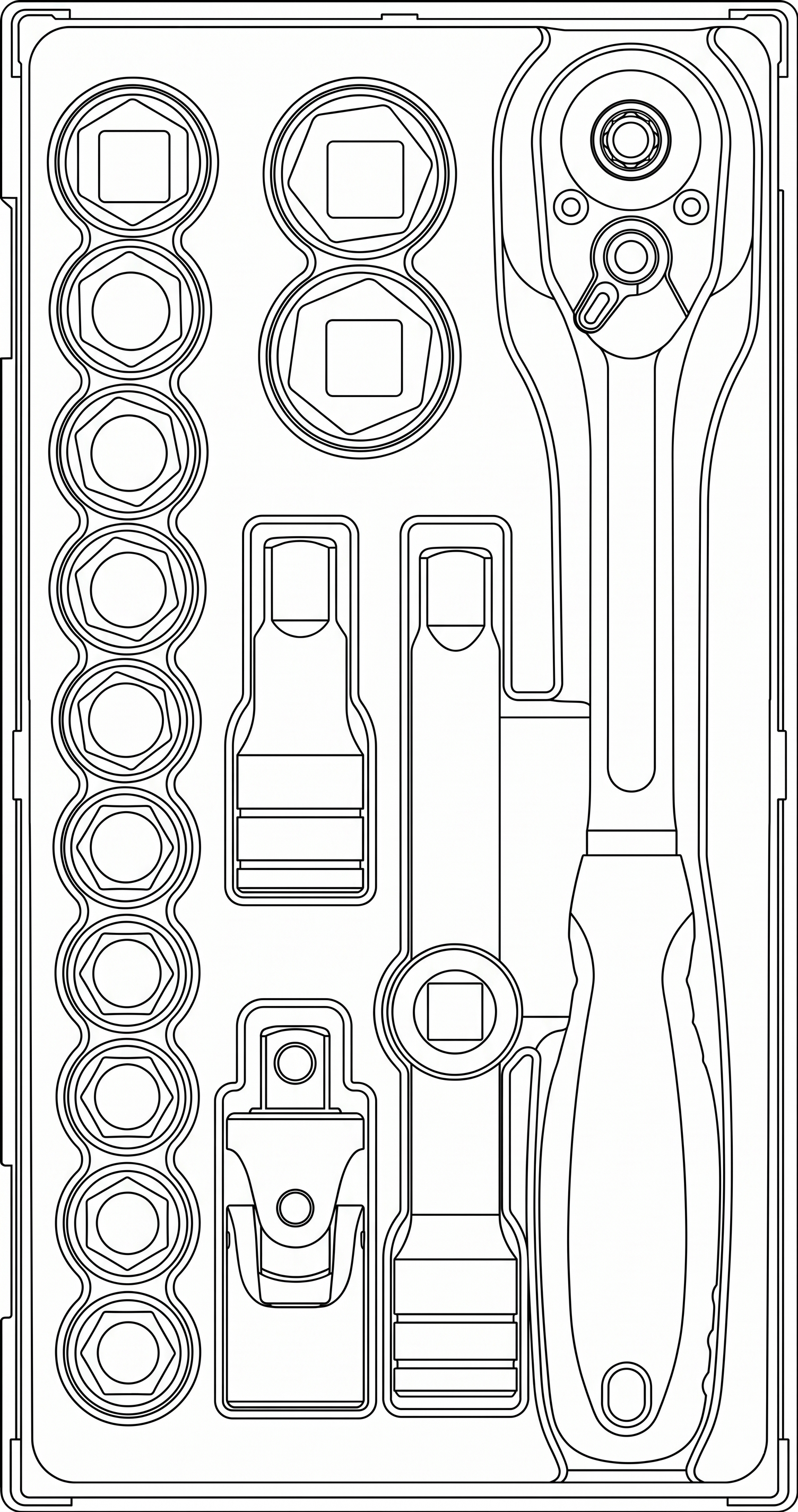 1/2 Socket Set 6 pt TT1 17 Pieces