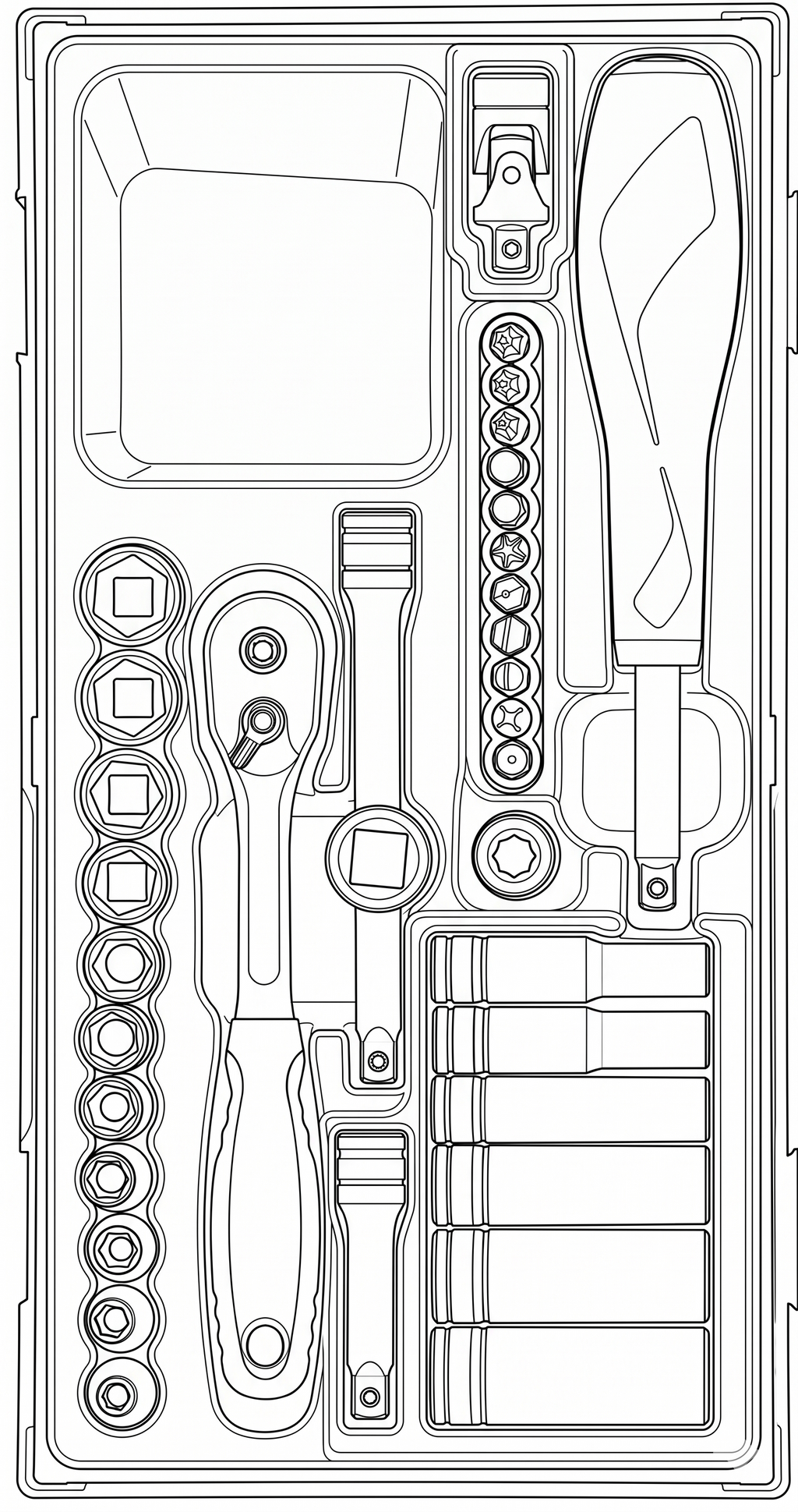 1/4 Socket Set 6 pt TT1 35 Pieces