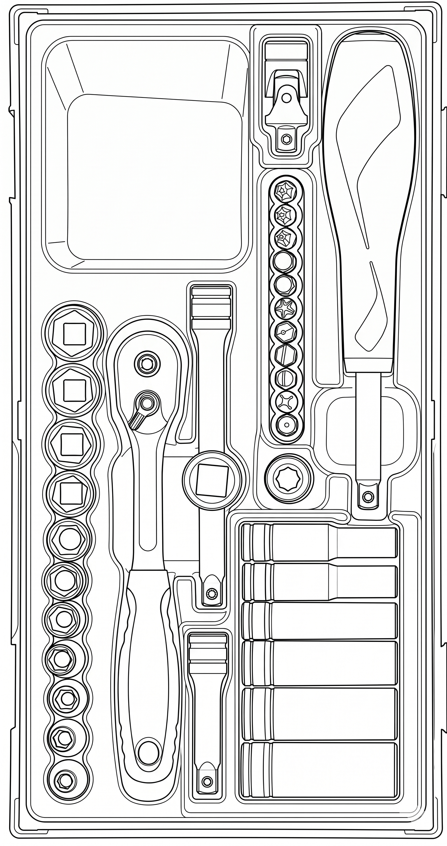 1/4 Socket Set 6 pt TT1 35 Pieces