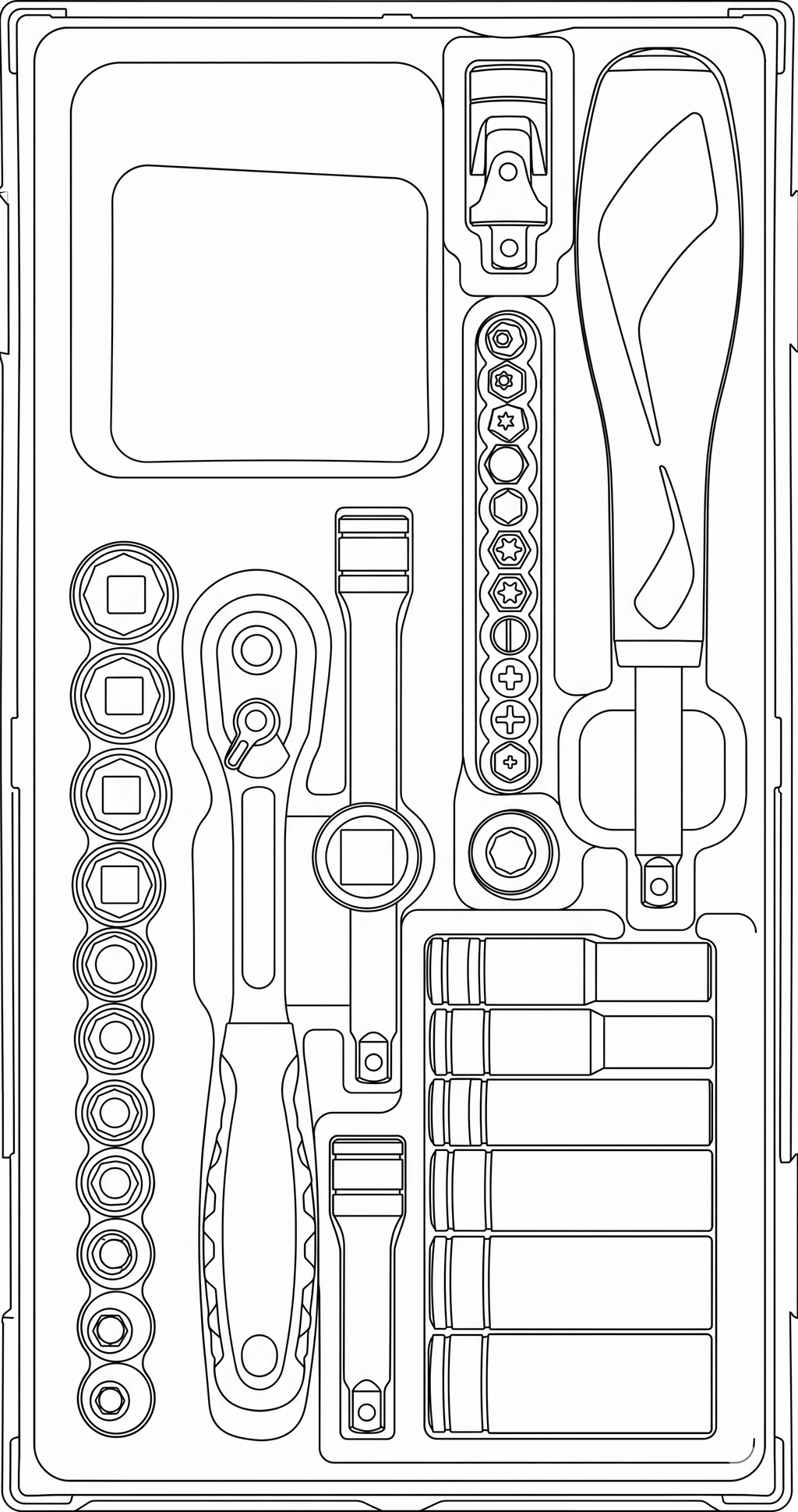 1/4 Socket Set 12 pt TT1 35 Pieces