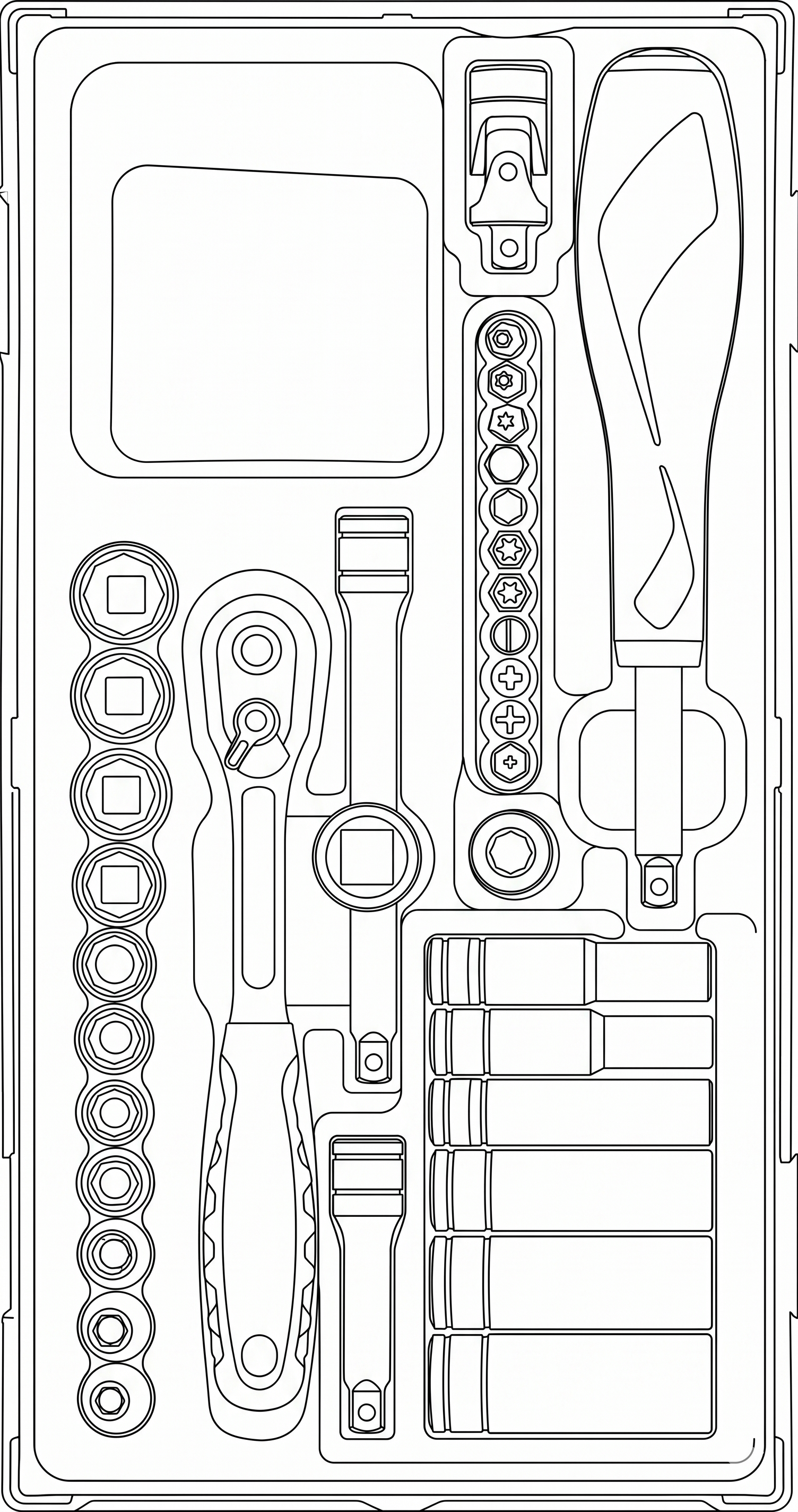 1/4 Socket Set 12 pt TT1 35 Pieces