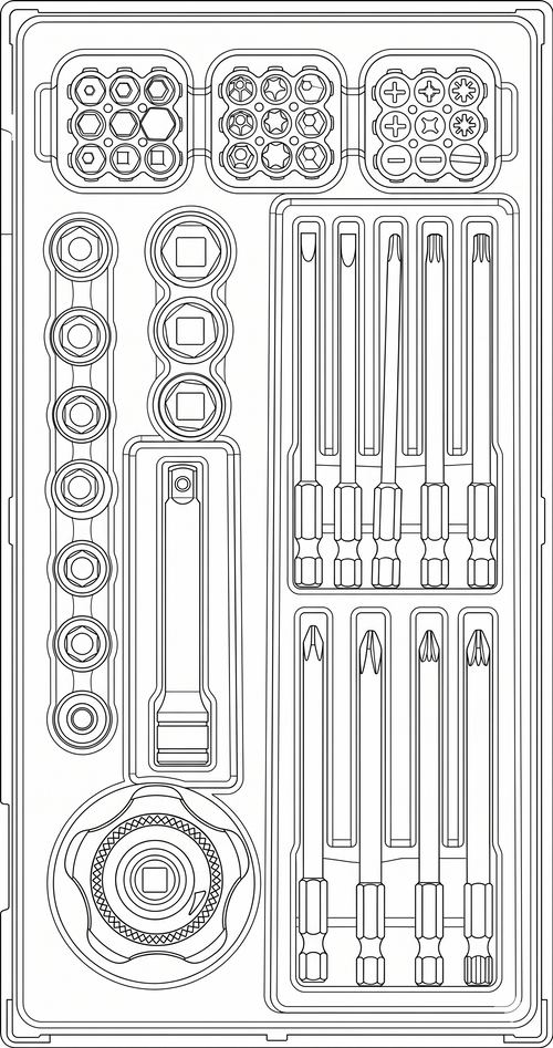 Teng Tools 1/4 Socket & Bits Set TT1 48 Pieces — TT1448