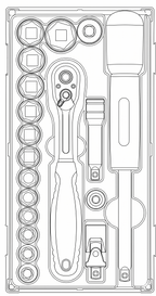 Teng Tools Juego de vasos de 3/8, 6 pt, 19 piezas — TT3819