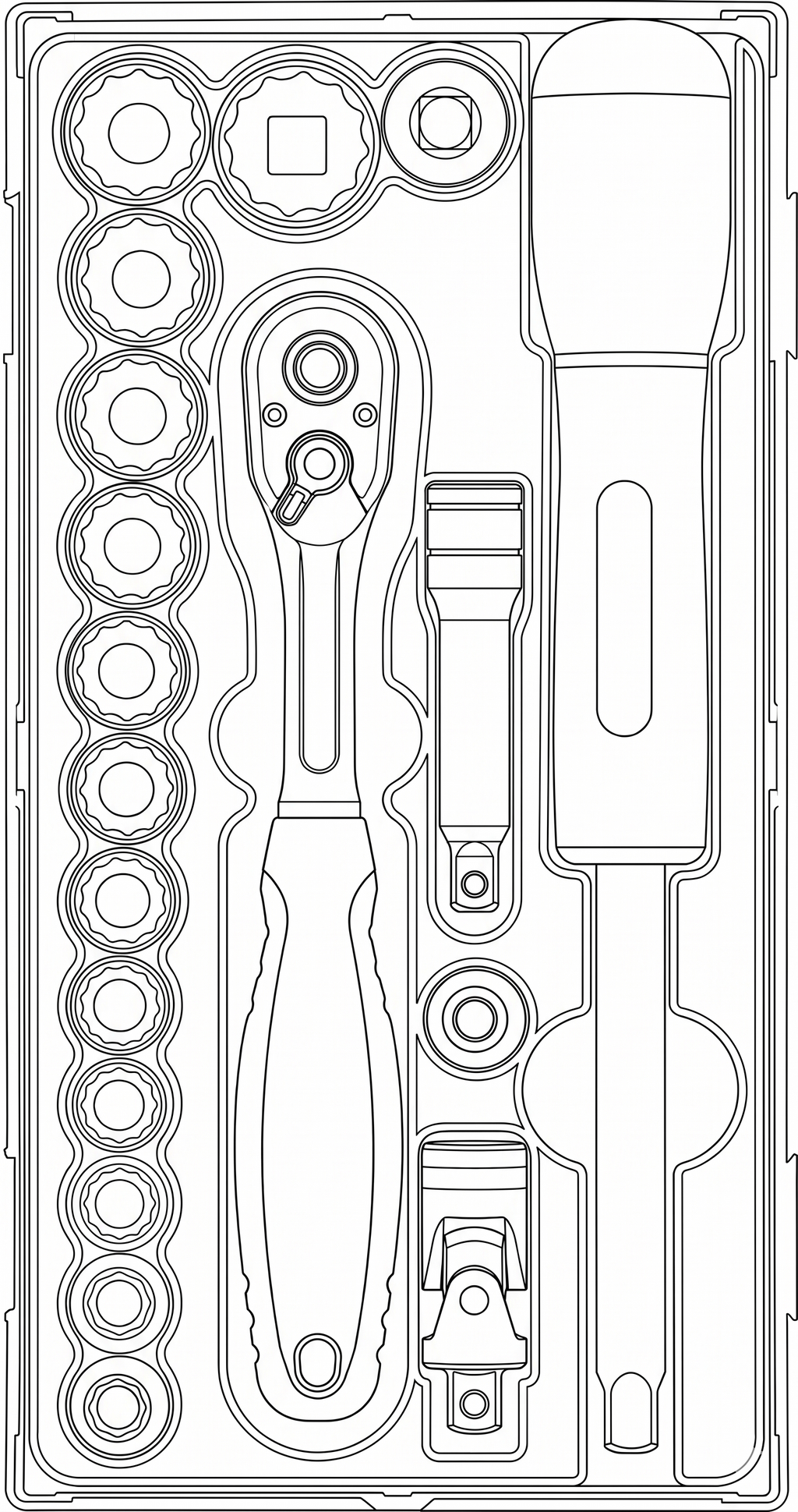 3/8 Socket Set 12 pt TT1 19 Pieces