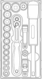 Juego de llaves de vaso Teng Tools de 3/8", 12 caras, TT1, 19 piezas — TT381912